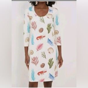 Tuckernuck White Sheath Midi Dress with 3/4 Sleeves